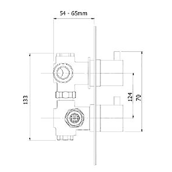 Kaha 2 outlet concealed thermostatic mixer valve