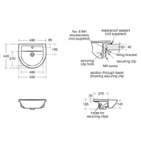 Armitage Shanks Sandringham 500 semi-recessed vanity basin