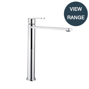 SanCeram Hartley Tall Mono Basin Mixer Tap – Lever Tap - Tall Basin Tap Chrome