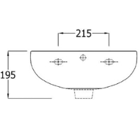 SanCeram Chartham 450 2TH modern wall hung wash basin - CHWB103