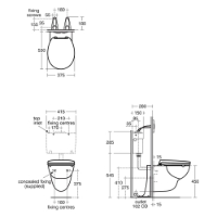 Armitage Shanks Contour 21+ Wall Hung Rimless Toilet Pan - S0443HY