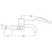 SanCeram HBN thermostatic lever tap with removable spout