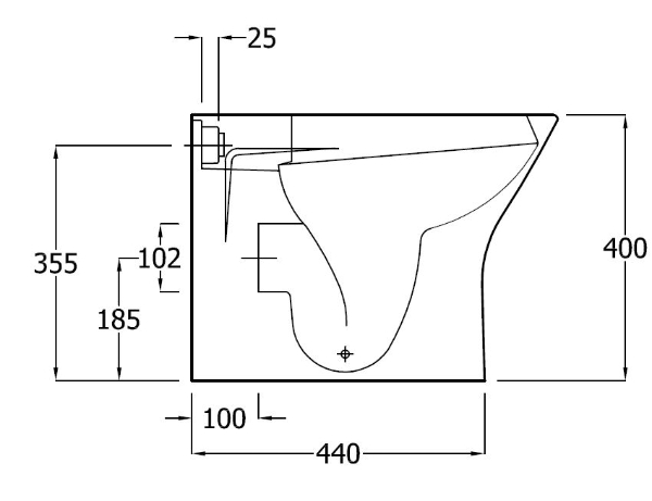 Langley Back to Wall Rimless Toilet Pan