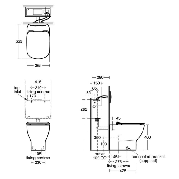 Tesi Back to Wall WC Pan