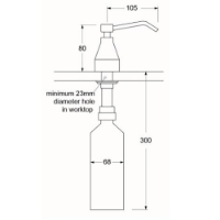 Top mounted liquid soap dispenser