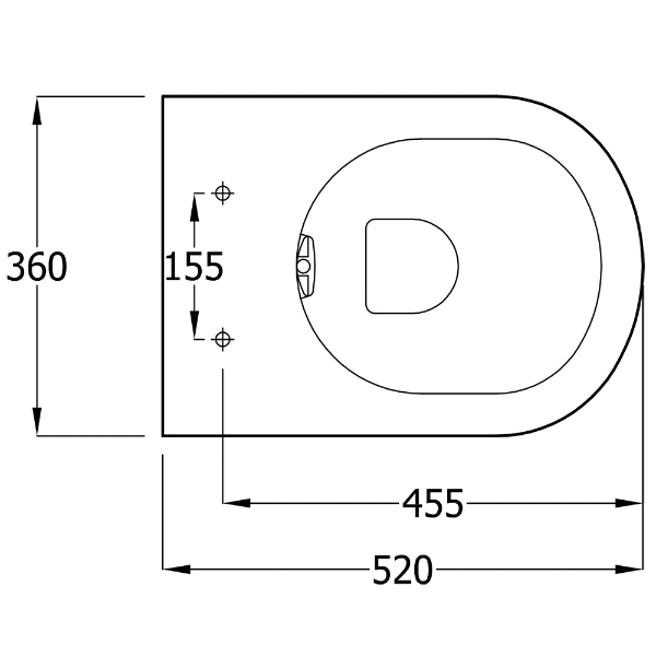 Chartham Rimless 480 Back to Wall Toilet Pan - CHWC104