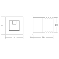 Thomas Dudley Miniflo concealed cistern with square button – technical drawing, The Sanitaryware Company