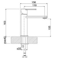 Sanceram Hartley mono basin mixer tap - Brushed Nickel