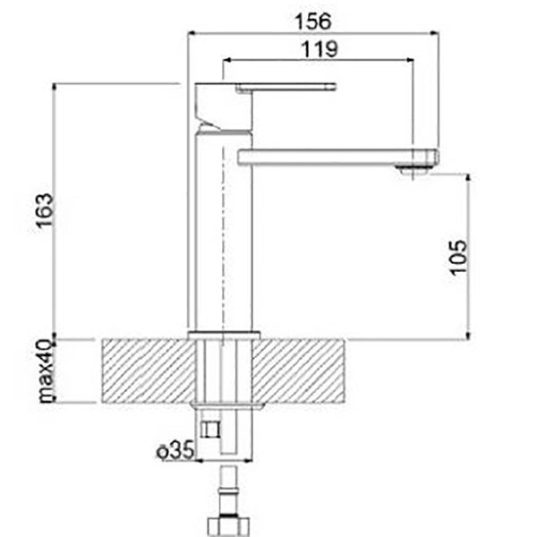 Sanceram Hartley mono basin mixer tap - Brushed Nickel