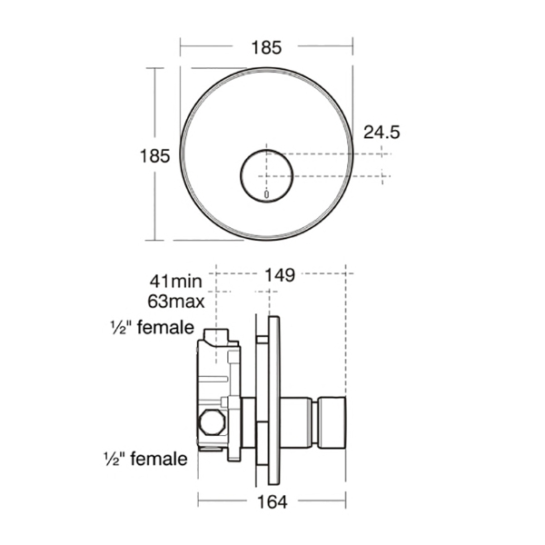 Armitage Shanks Avon 21 self closing shower