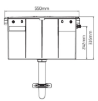 OSMO® T1 Concealed Cistern (Cistern Only), Technical Drawing