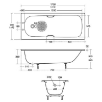 Armitage Shanks Sandringham 21 water saving steel bath