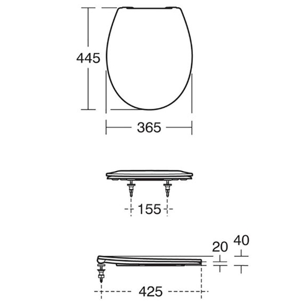 Sandringham standard close seat and cover with metal hinges