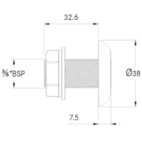 KWC DVS Standard Toilet Flush Valve Kit with Touch Free Sensor, Technical Drawing