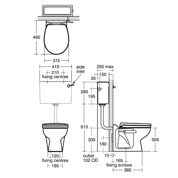 Armitage Shanks Contour 21 Schools 305 Back To Wall Toilet - S304601