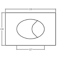 Dudley Miniflo concealed cistern: technical drawing of Oyster Push Button, The Sanitaryware Company