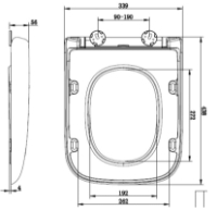 Marden Soft Close Toilet Seat & Cover - MDWC105 Dimensions