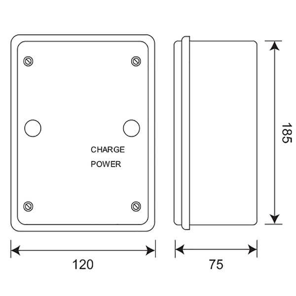 WRAS approved DVS Standard Toilet Flush Valve Kit with tactile switch, Technical Drawing