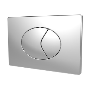 Dual Flush Oyster Pneumatic Chrome Push Plate, The Sanitaryware Company