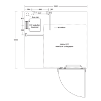 SanCeram Accessible Ensuite Shower Pack - Technical Drawing