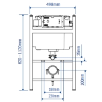 The Sanitaryware Company – Thomas Dudley flush button – Square Dudley dual flush button – Technical Drawing