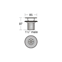 1½ Slotted Strainer Waste S8725AA Technical Drawing