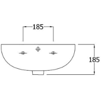 SanCeram Chartham 450 2TH wall hung wash basin