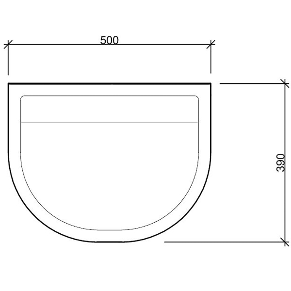 SanCeram Chartham 500 back outlet wash basin