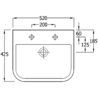 SanCeram Marden 520 semi-recessed vaity basin with two tap holes