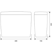 KWC DVS Concealed Plastic Cistern Kit – Technical drawing. The Sanitaryware Company