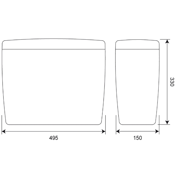 KWC DVS Concealed Plastic Cistern Kit – Technical drawing. The Sanitaryware Company