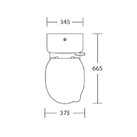 Armitage Shanks Contour 21 Splash Schools 355mm Back To Wall Toilet - Technical Drawing