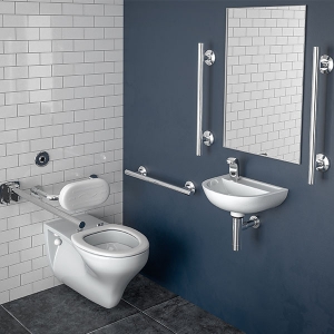 SanCeram Sensor Doc M Pack, WH WC, Right Handed in Chrome - The Sanitaryware Company