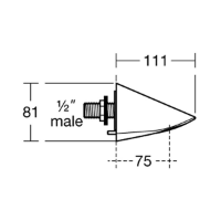 Anti Vandal Fixed Shower Head, Panel Mounted Back Inlet