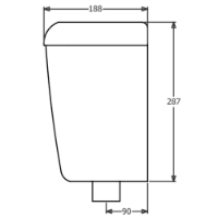 Thomas Dudley Tri-shell exposed auto urinal cistern