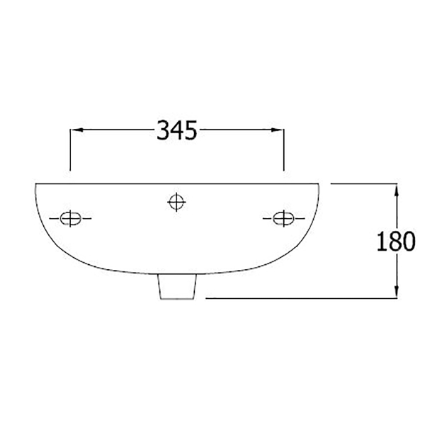 SanCeram Shenley 450 right hand slimline basin