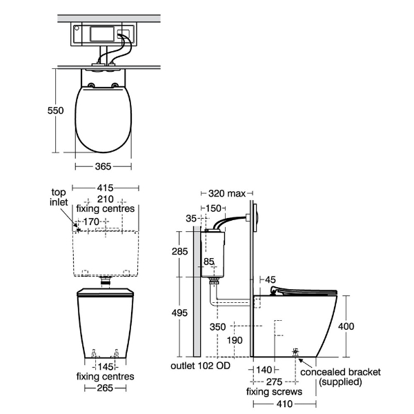 Ideal Standard Concept Back to Wall Toilet Pan - E050901