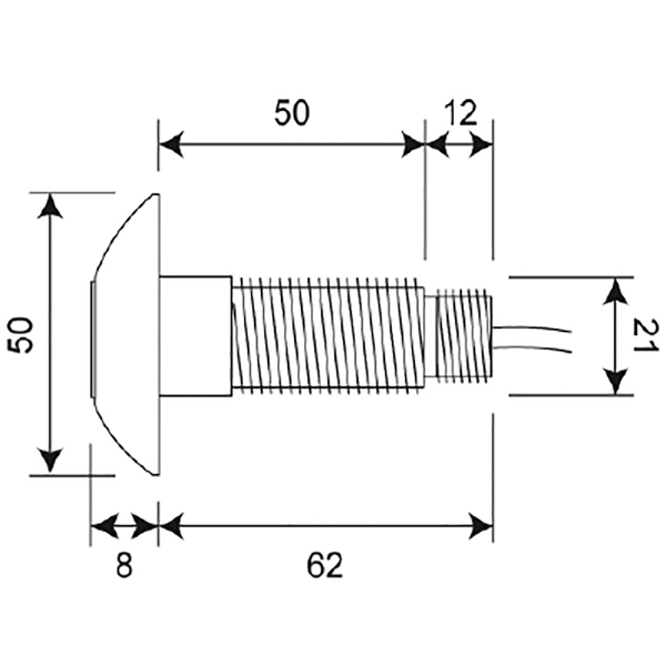 WRAS approved DVS Standard Toilet Flush Valve Kit with tactile switch, Technical Drawing