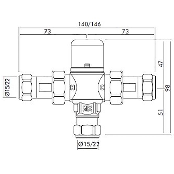 SanCeram TMV3 15mm valve