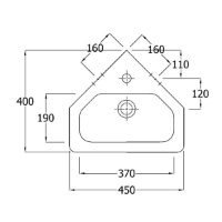 Shenley Corner Wall Hung Basin, CTH