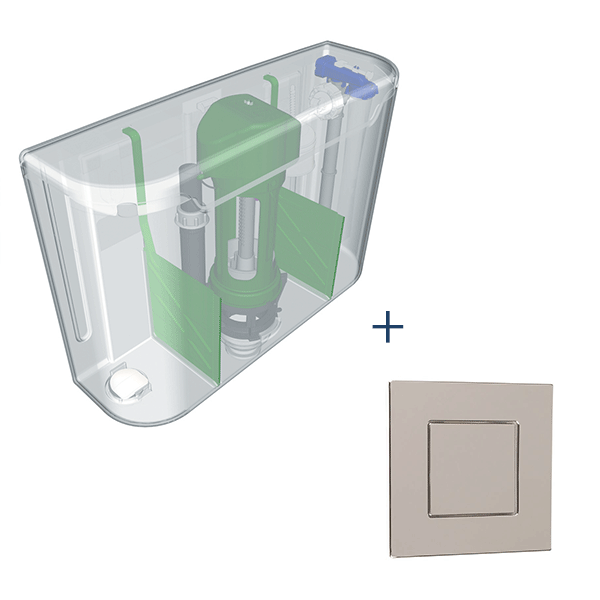 Dudley Miniflo concealed cistern with single flush & square button – The Sanitaryware Company