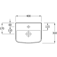 Langley 400 Wall Hung CTH Basin - LLWB101