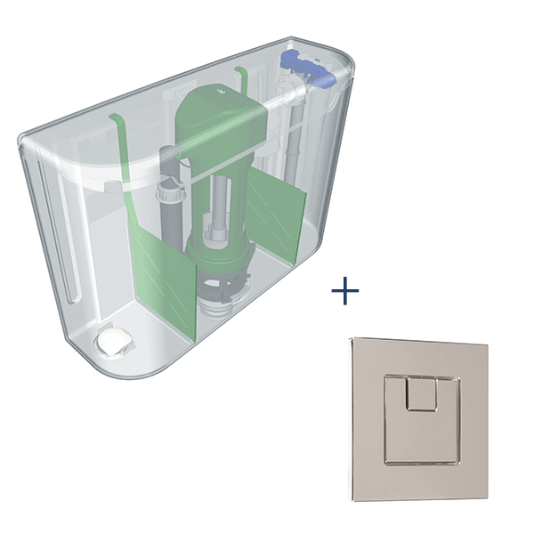 Concealed Cistern with Dual Flush & Square Button – The Sanitaryware Company