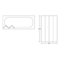 Merlyn 4 Fold Bath Screen Technical Image MB4